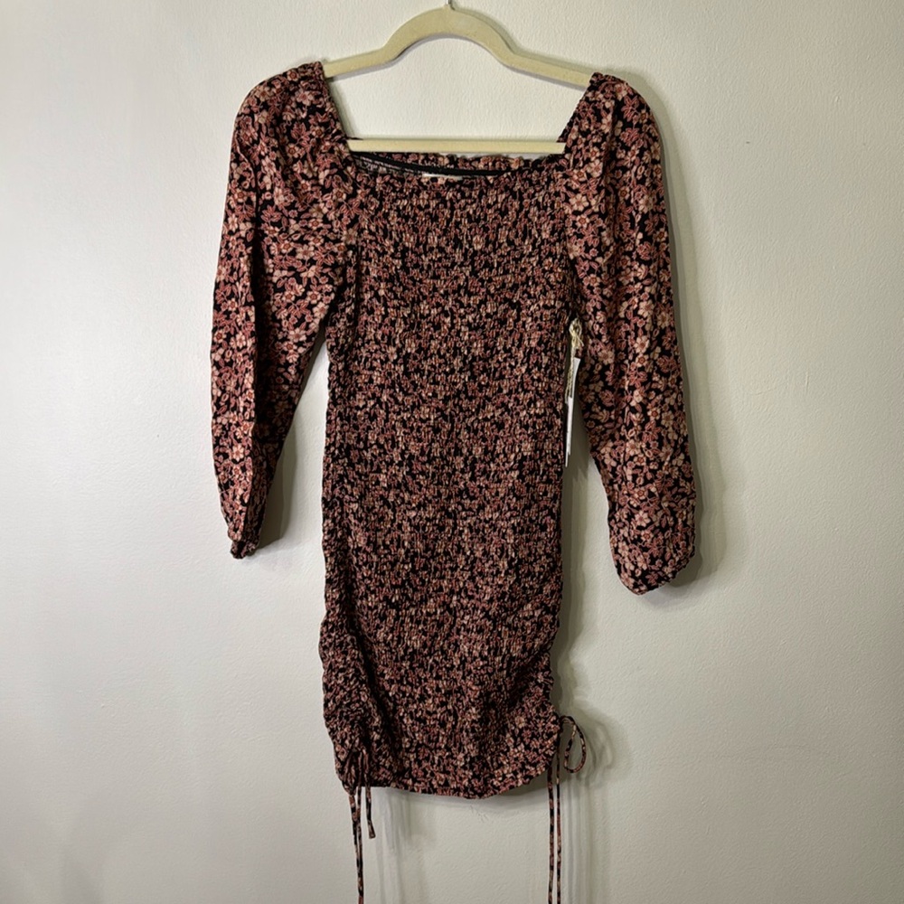 Jessica Simpson Ruched Floral Print Dress NWT